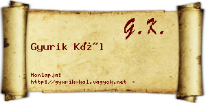 Gyurik Kál névjegykártya